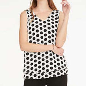 Ann Taylor Double V Dot Sleeveless Top XS & M NWT